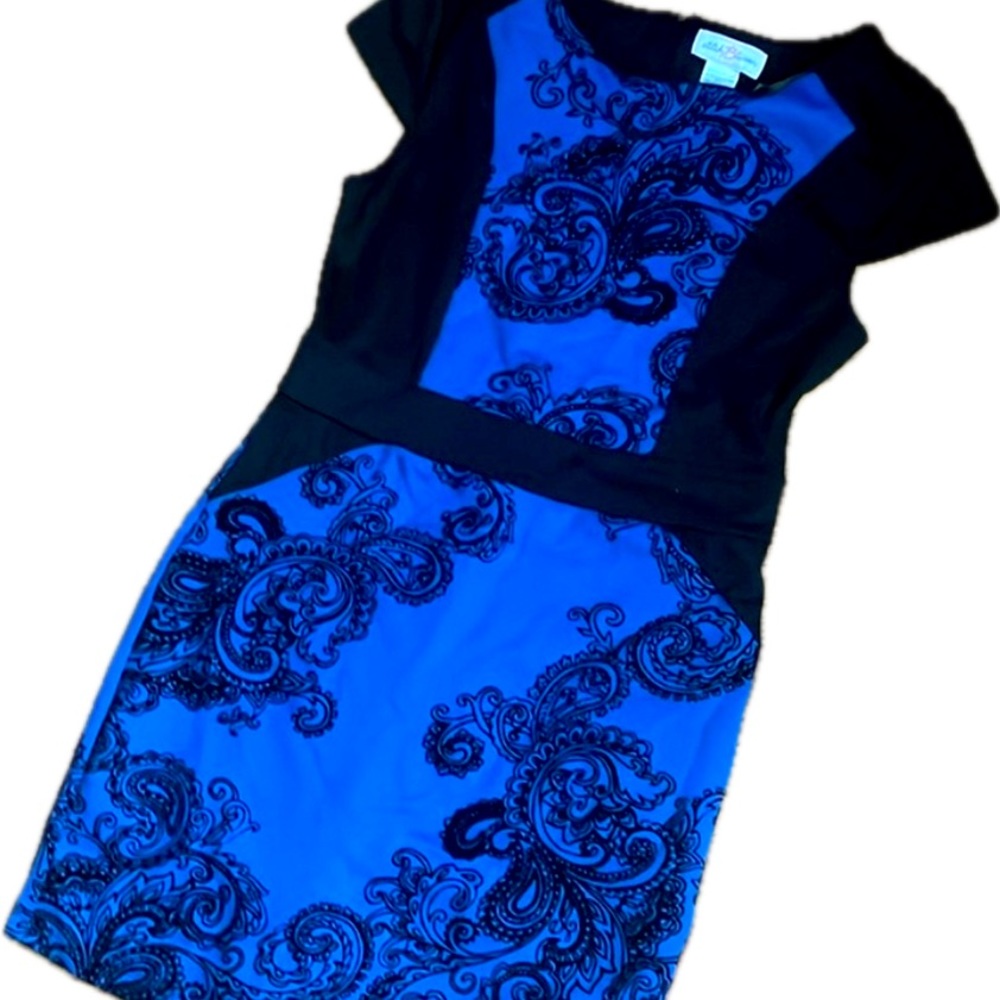 Blue embroidered dress